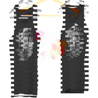 花と蝶とヨウム タンクトップ - Kawaiitshirt