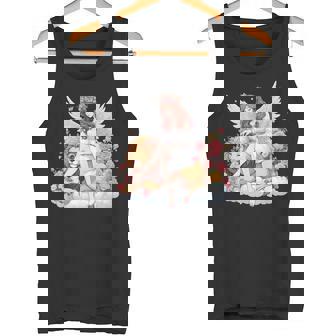 花に囲まれたライオンの天使 美しい天使 タンクトップ - Kawaiitshirt