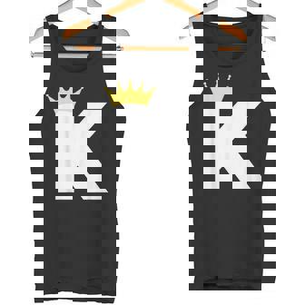 英文字 K 大文字 アルファベット モノグラム イニシャル キング クイーン クラウン タンクトップ - Kawaiitshirt