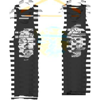 葛飾 北斎 信州諏訪湖 有名なヴィンテージアート スタイリッシュ タンクトップ - Kawaiitshirt