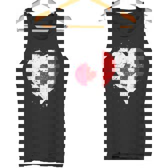 誇り高き日系カナダ人を想うビンテージスタイルのクールなカナダ国旗と日本国旗 タンクトップ - Kawaiitshirt