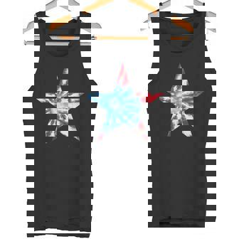 赤白と青 タイダイ 星 タンクトップ - Kawaiitshirt