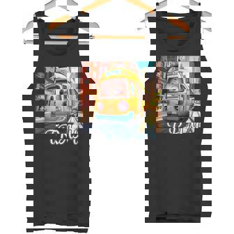 路面電車 Tram かわいい乗り物 おもちゃの乗り物 漫画風電車 鉄道ファン 鉄道旅行 鉄道模型ファン 鉄道風景 タンクトップ - Kawaiitshirt