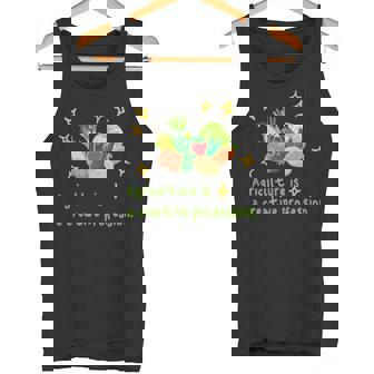 農業はクリエイティブ 野菜 生産 畑 家庭菜園 農家 アグリカルチャー 食育 芸術作品 メンズ レディース キッズ タンクトップ - Kawaiitshirt