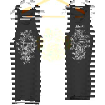 迷彩犬の足跡プリント アーミー犬 父親 タンクトップ - Kawaiitshirt
