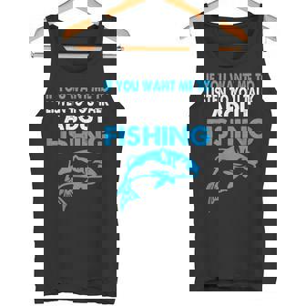 釣りについての話を聞いてほしい場合のグラフィック タンクトップ - Kawaiitshirt
