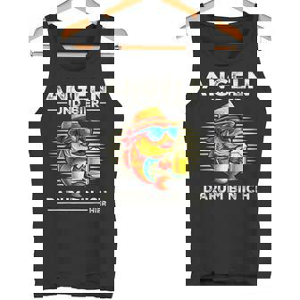 釣り人の服 面白いことわざ釣りとビールサーモンデザイン タンクトップ - Kawaiitshirt