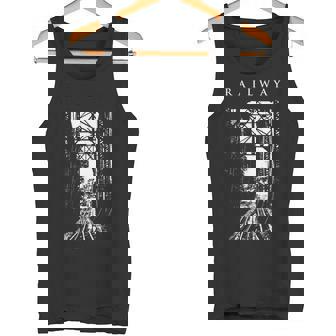 鉄道橋産業ヴィンテージ金属製列車機関車 Railway Train Bridge Industryintage タンクトップ - Kawaiitshirt