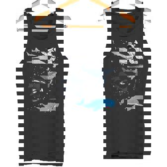 銀河 宇宙 ジンベエザメ シロイルカ ザトウクジラ 海洋 オルカ クジラ タンクトップ - Kawaiitshirt