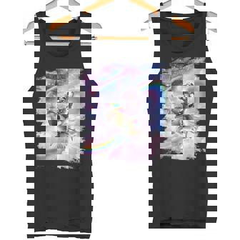 銀河 宇宙飛行士 猫 乗馬 虹 シャーク タンクトップ - Kawaiitshirt