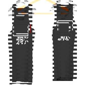 電池【残り1】バッテリー 電池切れ おもしろ 面白い ギャグ ネタ ウケ狙い 笑える ユーモア お笑い 個性的な タンクトップ - Kawaiitshirt