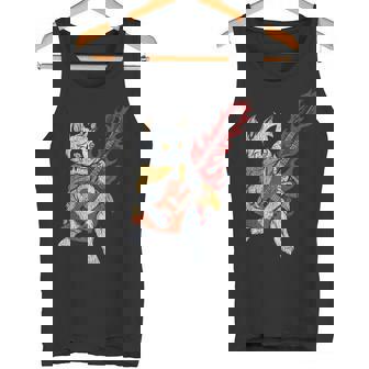 面白い ベースシスト 猫 ギフト ファイヤー 楽器 ベース ギター タンクトップ - Kawaiitshirt