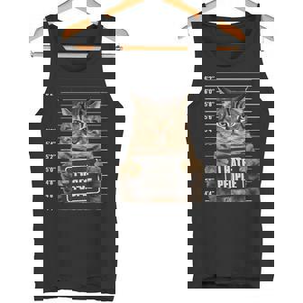 面白い 逮捕された犯罪者猫 マグショット I Hate People Cat Lover タンクトップ - Kawaiitshirt