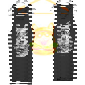 面白いtシャツ コーギー 犬 ハンバーガー メンズ 犬好き グッズ かわいい おもしろ 面白い 服 ネタ タンクトップ - Kawaiitshirt