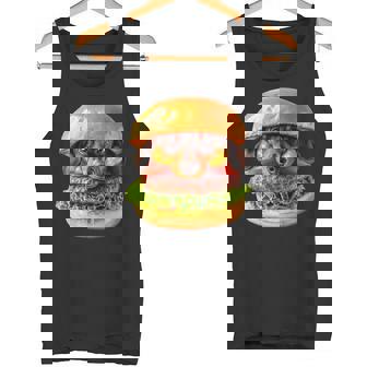 面白いtシャツ ダックスフンド 犬 ハンバーガー メンズ グッズ かわいい おもしろ 面白い 服 ネタ タンクトップ - Kawaiitshirt