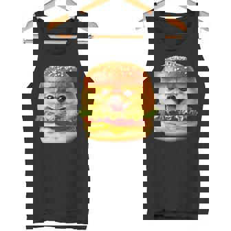 面白いtシャツ ポメラニアン 犬 ハンバーガー メンズ 犬好き グッズ かわいい おもしろ 面白い 服 ネタ タンクトップ - Kawaiitshirt