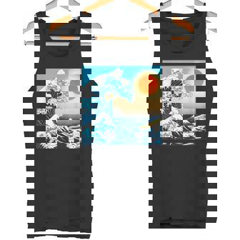 面白いtシャツ 猫 ネコ 浮世絵 海 メンズ 猫好き グッズ おもしろ 面白い 服 ネタ にゃんこ 猫の下僕 タンクトップ - Kawaiitshirt