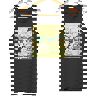 面白いtシャツ 猫 ネコ 温泉 メンズ 猫好き グッズ おもしろ 面白い 服 ネタ 猫の下僕 浮世絵 タンクトップ - Kawaiitshirt