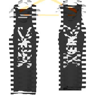 面白いイースターデー ジョリーロジャー バニー スカル ウサギ メンズ レディース タンクトップ - Kawaiitshirt