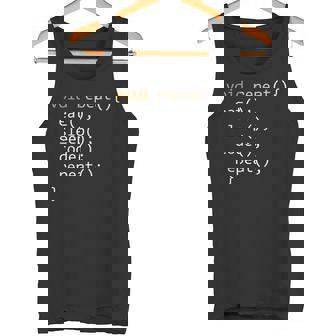 面白いコーディングシャツ Java 再帰 Eat Codeleep Repeat タンクトップ - Kawaiitshirt