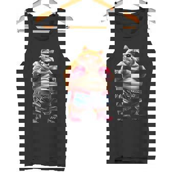 面白いボクシング ジム ワークアウト 猫 ボクシング グローブ アニメ ミーム タンクトップ - Kawaiitshirt