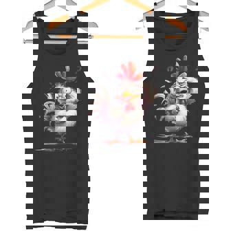 面白い動物、友人や家族のための素晴らしいチキン タンクトップ - Kawaiitshirt