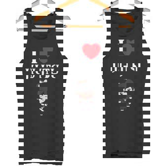 面白い柔術スポーツミニマリストかわいいシンプル柔術 I Love Jiu Jitsu タンクトップ - Kawaiitshirt