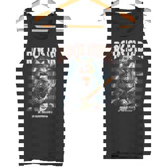 面白い猫 ギタリスト エレクトリックギター ロックスター 猫 タンクトップ - Kawaiitshirt