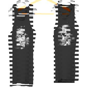 面白い猫 中指 皮肉 いたずらな 発言 タンクトップ - Kawaiitshirt