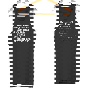 面白い皮肉 アメリカン カールの猫との計画があります タンクトップ - Kawaiitshirt