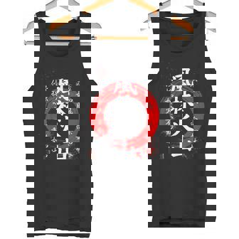 風林火山 武田信玄 武士漢字 赤円相 書道スタイル タンクトップ - Kawaiitshirt