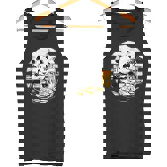 餃子 パンダ おもしろ 面白い ギョーザ ビール 和風 タンクトップ - Kawaiitshirt