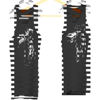 馬好きのためのエレガントな馬のシルエットのグラフィックアートデザイン。 タンクトップ - Kawaiitshirt