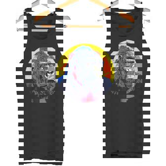 鮮やかなゴリラのイラスト、大胆な色。 タンクトップ - Kawaiitshirt