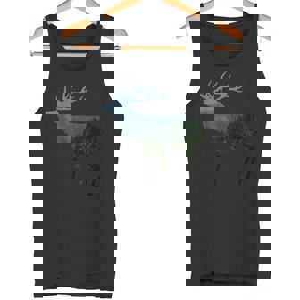 鹿と木 赤い鹿 ダム 鹿 森 木 雄鹿 タンクトップ - Kawaiitshirt