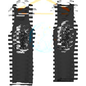 黒猫 三日月 セーラームーンフェイズ 占星術 ペット愛好家 タンクトップ - Kawaiitshirt