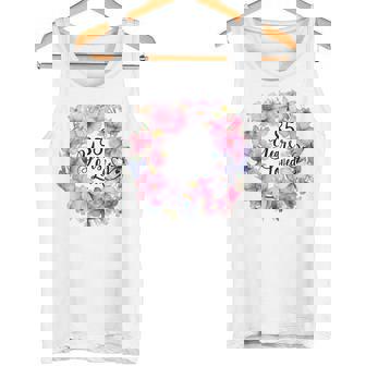 85年間愛されている 85歳の誕生日 花のリースと蝶 タンクトップ - Kawaiitshirt