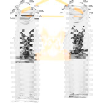 Affectionate Peek ジャーマンシェパードドッグ 長袖tシャツ タンクトップ - Kawaiitshirt