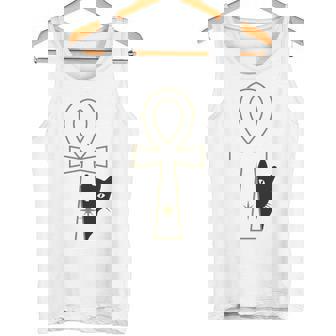 Ankh & Cat デザイン – スピリチュアル瞑想アート タンクトップ - Kawaiitshirt