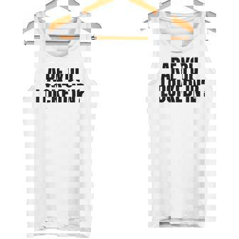 Are You Locked In モチベーションを高めるオールキャップブラックテキストデザイン タンクトップ - Kawaiitshirt