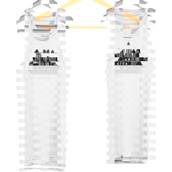Atlanta Ga スカイライン 摩天楼 シティシルエット タンクトップ - Kawaiitshirt