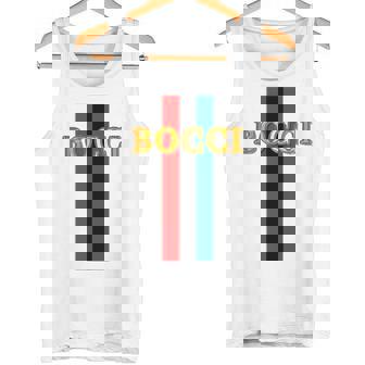 Bocci ぼっち《フェイクゴールド ロゴ》緑 赤 ライン【変なデザイン屋さん】陰キャ オタク ブランド パロディ 面白 長袖tシャツ タンクトップ - Kawaiitshirt