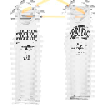 Burton Texas Tx ビンテージ アスレチック ブラックスポーツデザイン タンクトップ - Kawaiitshirt