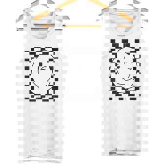 Camisa De Caraonriente A Cuadros Con Ojos Guiños Cara Feliz De Los Años 90 Camiseta sin mangas - Regaloses