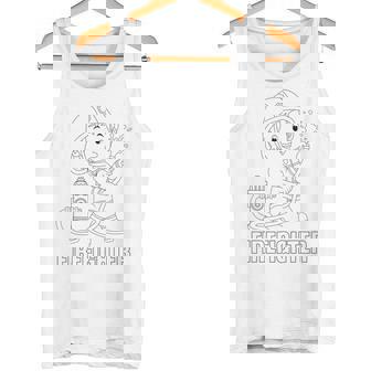 Cool Children's Firefighter Firefigter Motif To Colour In Tank Top - Seseable