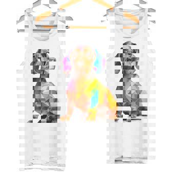 Dachshund Mascota Abstracto Arte Colorido Animal Dachshund Camiseta sin mangas - Regaloses