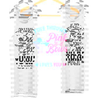 Dad Loves You Free Throw Or Pink Bows 性別発表 タンクトップ - Kawaiitshirt