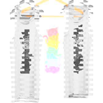 Divertido Gato Lgbt Pila Arco Iris Orgullo Gay Para El Amante De Camiseta sin mangas - Regaloses
