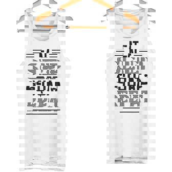 Eatleepquat Repeat 面白いジムワークアウト タンクトップ - Kawaiitshirt