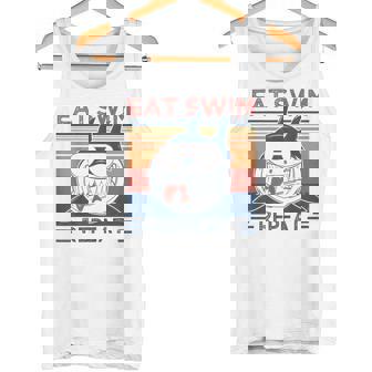 Eatwim Repeat Amantes Del Tiburón Retrointage Para Laemana Camiseta sin mangas - Regaloses